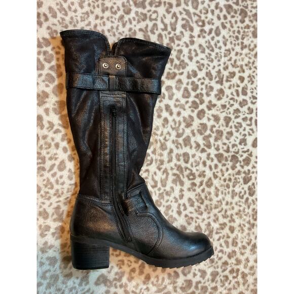 Baretraps Black Suede Leather Boots with Faux Fur Lining and Zips Size 8.5 - Picture 7 of 7